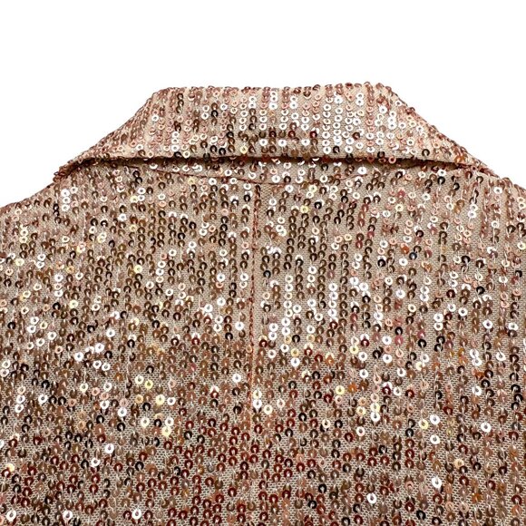 Venus Sequin Moto Jacket Blush Pink Size 2 Womens Sparkle Evening Party Disco - Picture 6 of 8